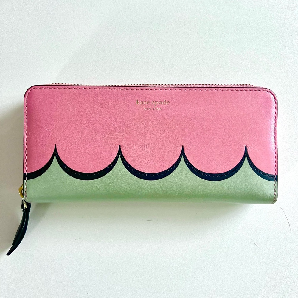 Kate Spade Intarsia Continental Zip-Around Wallet Sea Wave